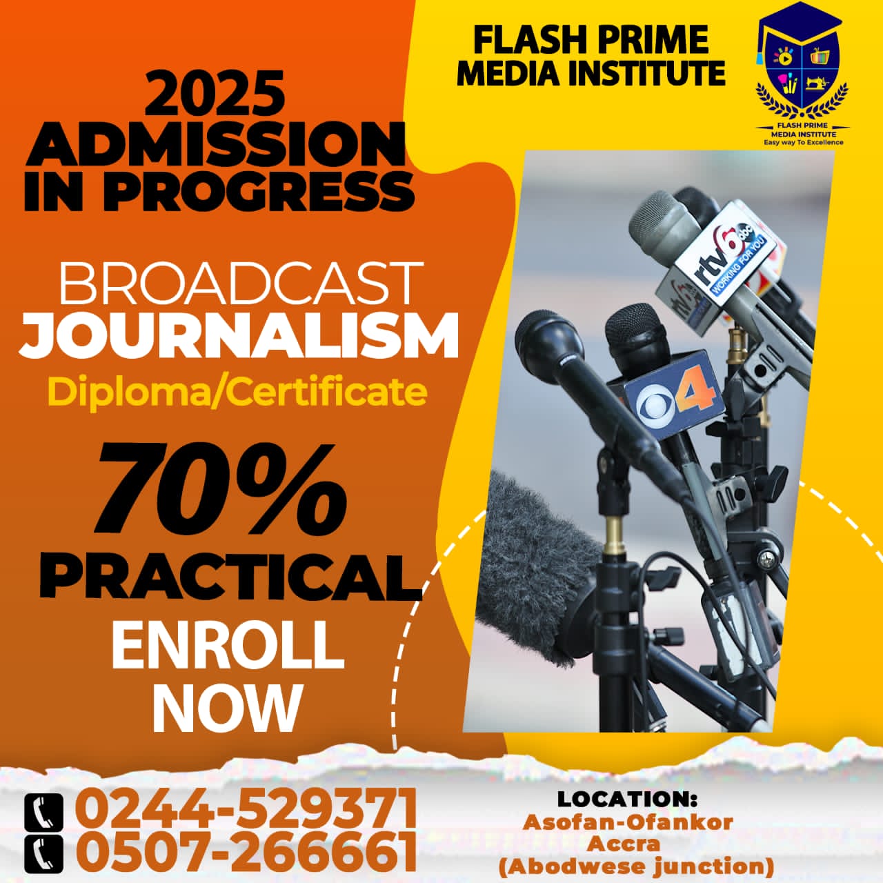 Acquire Degree in Broadcast Journalism At Flash Prime Media Institute